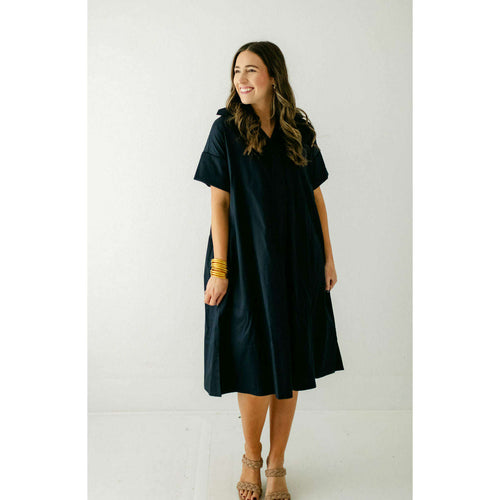 8.28 Boutique:Tyler Boe,Tyler Boe Addie Midi Shirtdress in Navy,Dress