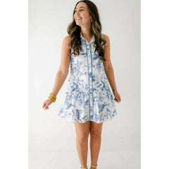 8.28 Boutique:Entro,The Savannah Blue Floral Midi Dress,Dress