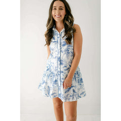 8.28 Boutique:Entro,The Savannah Blue Floral Midi Dress,Dress