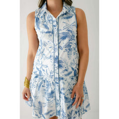 8.28 Boutique:Entro,The Savannah Blue Floral Midi Dress,Dress