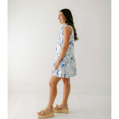 8.28 Boutique:Entro,The Savannah Blue Floral Midi Dress,Dress