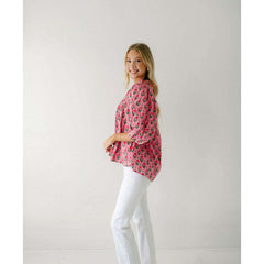 8.28 Boutique:Entro,The Lucy Pink Block Print Dress,Shirts & Tops