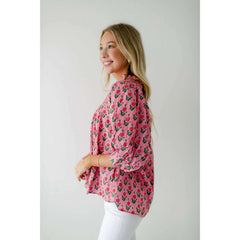 8.28 Boutique:Entro,The Lucy Pink Block Print Dress,Shirts & Tops