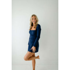 8.28 Boutique:TCEC,The Ellie Scallop Mini Dress in Navy,Dress