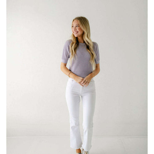 8.28 Boutique:LUCY PARIS,Lucy Paris Elise Knit Top in Lavender,Sweaters