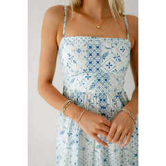 8.28 Boutique:Olivia by Livro,Olivia by Livro Lillian Dress in Delft Tile,Dresses