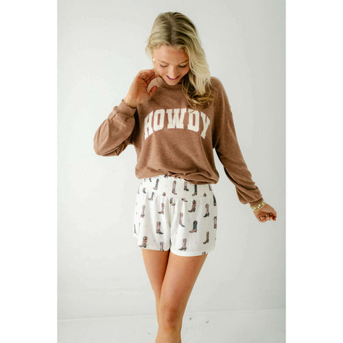 8.28 Boutique:Z-Supply,Z-supply Howdy Long Sleeve Top in Heather Brown,Shirts & Tops