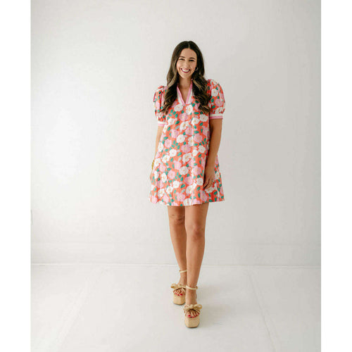 8.28 Boutique:Entro,The Harper Coral Floral Mini Dress,Dress