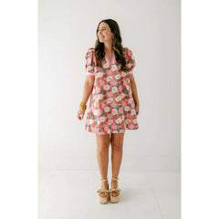 8.28 Boutique:Entro,The Harper Coral Floral Mini Dress,Dress