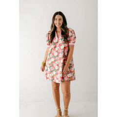 8.28 Boutique:Entro,The Harper Coral Floral Mini Dress,Dress