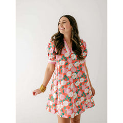 8.28 Boutique:Entro,The Harper Coral Floral Mini Dress,Dress