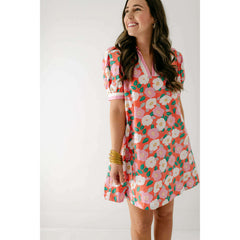 8.28 Boutique:Entro,The Harper Coral Floral Mini Dress,Dress