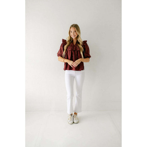 8.28 Boutique:Cleobella,Cleobella Janet Blouse in Dark Crimson,Shirts & Tops