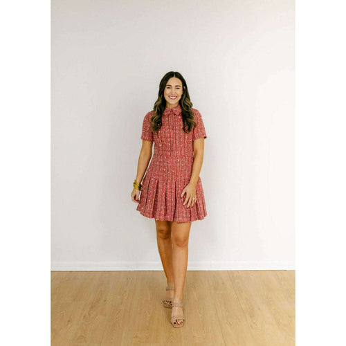 8.28 Boutique:Sincerely Ours,Sincerely Ours Val Dress in Pink Tweed,Dress