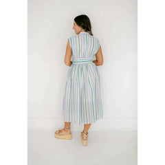 8.28 Boutique:Entro,The Evelyn Striped Zip Up Midi Dress,Dress