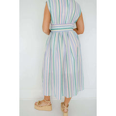 8.28 Boutique:Entro,The Evelyn Striped Zip Up Midi Dress,Dress