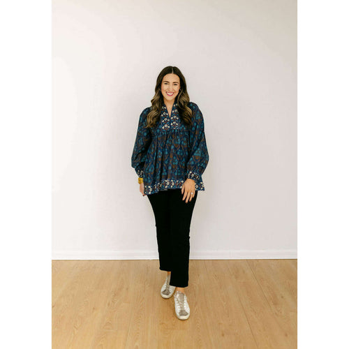 8.28 Boutique:Victoria Dunn,Victoria Dunn Marigold Blouse in Bluebell,Shirts & Tops