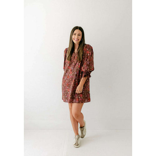 8.28 Boutique:Entro,The Gwen Brown Floral Dress,Dress