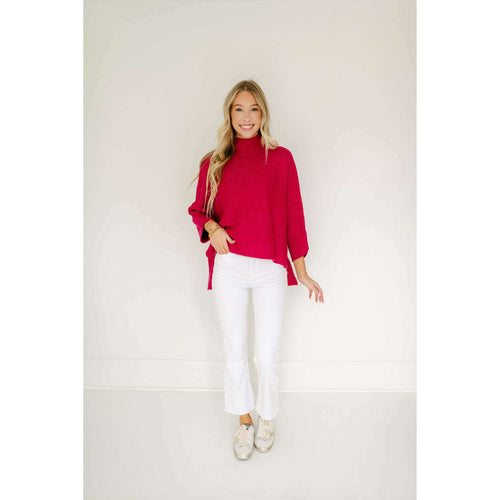 8.28 Boutique:Kerisma Knits,Kerisma Knits Boho Sweater in Fuchsia,Sweaters