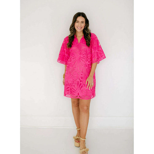 8.28 Boutique:Jade Melody Tam,Jade Melody Tam High Neck Pink Lace Dress,Dress