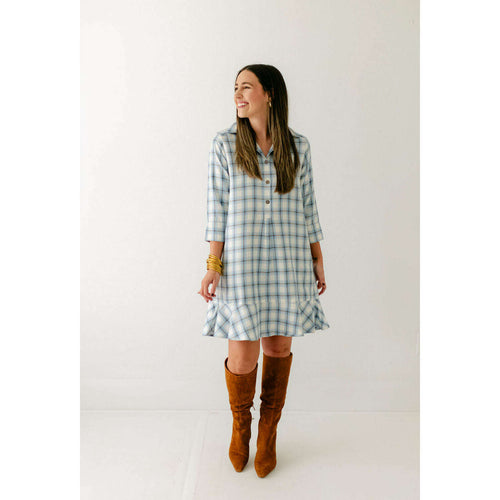 8.28 Boutique:Holly Shae,Holly Shae Sallie Blue Plaid Dress,Dress