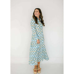 8.28 Boutique:Livro,Livro Classic Shirtdress in Liv Blue Motif,Dress