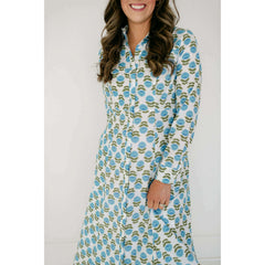 8.28 Boutique:Livro,Livro Classic Shirtdress in Liv Blue Motif,Dress