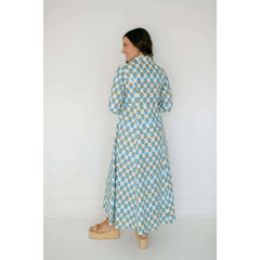 8.28 Boutique:Livro,Livro Classic Shirtdress in Liv Blue Motif,Dress