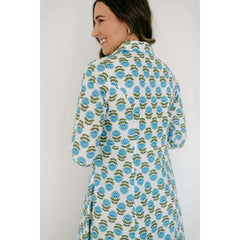 8.28 Boutique:Livro,Livro Classic Shirtdress in Liv Blue Motif,Dress