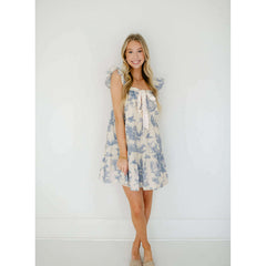 8.28 Boutique:Aureum,Aureum Toile Ruffle Bow Mini Dress,Dress