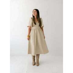 8.28 Boutique:THML,THML Cream Faux Leather Maxi Dress,Dress