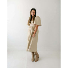 8.28 Boutique:THML,THML Cream Faux Leather Maxi Dress,Dress