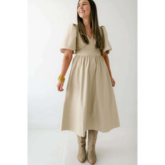 8.28 Boutique:THML,THML Cream Faux Leather Maxi Dress,Dress