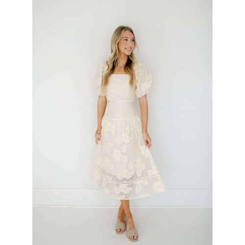 8.28 Boutique:LUCY PARIS,Lucy Paris Pipa Midi Skirt in Ivory,skirt