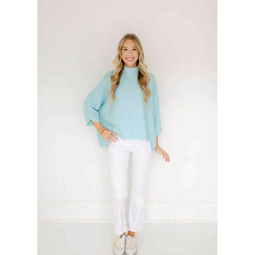 8.28 Boutique:Kerisma Knits,Kerisma Knits Boho Sweater in Sky Blue,Sweaters