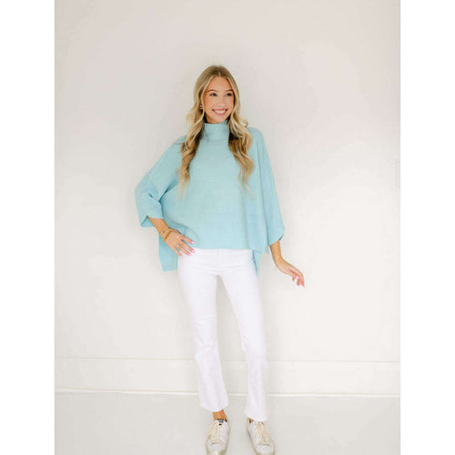 8.28 Boutique:Kerisma Knits,Kerisma Knits Boho Sweater in Sky Blue,Sweaters