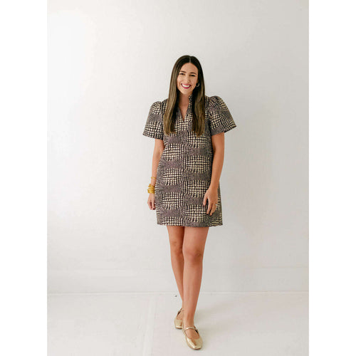 8.28 Boutique:THML,THML Gold Textured Shift Dress,Dress