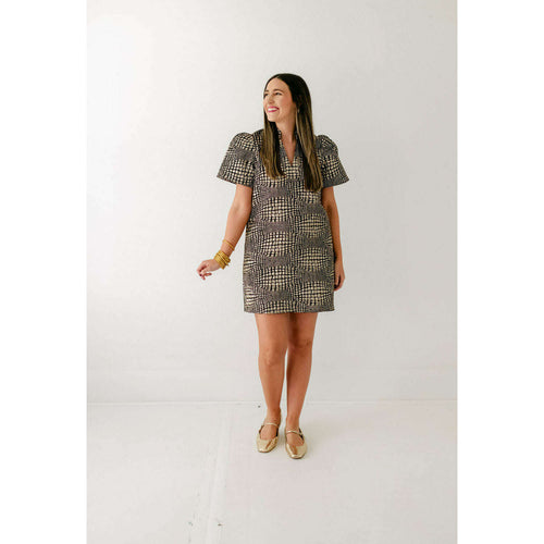 8.28 Boutique:THML,THML Gold Textured Shift Dress,Dress