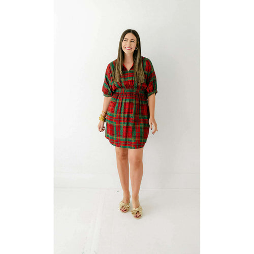 8.28 Boutique:Emily McCarthy,Emily McCarthy Palmer Dress in Tartan Cheetah,Dress