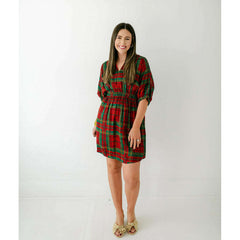 8.28 Boutique:Emily McCarthy,Emily McCarthy Palmer Dress in Tartan Cheetah,Dress