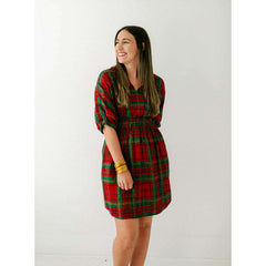 8.28 Boutique:Emily McCarthy,Emily McCarthy Palmer Dress in Tartan Cheetah,Dress