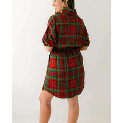 8.28 Boutique:Emily McCarthy,Emily McCarthy Palmer Dress in Tartan Cheetah,Dress