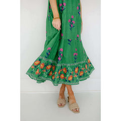 8.28 Boutique:THML,THML Green Halter Floral Maxi Dress,Dress