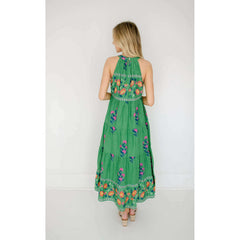 8.28 Boutique:THML,THML Green Halter Floral Maxi Dress,Dress