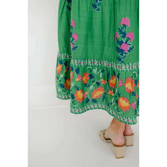 8.28 Boutique:THML,THML Green Halter Floral Maxi Dress,Dress