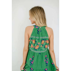 8.28 Boutique:THML,THML Green Halter Floral Maxi Dress,Dress