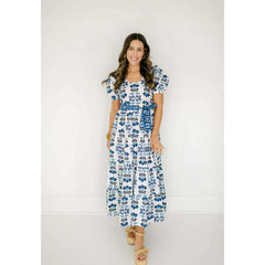 8.28 Boutique:Beyond by Vera,Beyond by Vera Daisy Dress in Papillon Cobalt,Dress