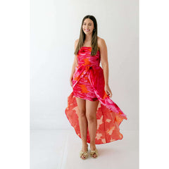 8.28 Boutique:Hutch,Hutch Lissi Strapless Ruched Mini Dress in Grenadine Painted Floral,Dress