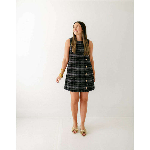 8.28 Boutique:Entro,Entro Black Tweed Mini Dress,Dress