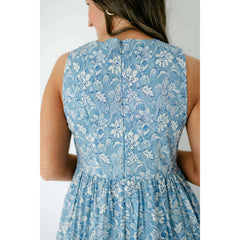 8.28 Boutique:Aureum,Aureum Blue Floral Tiered Maxi Dress,Dress